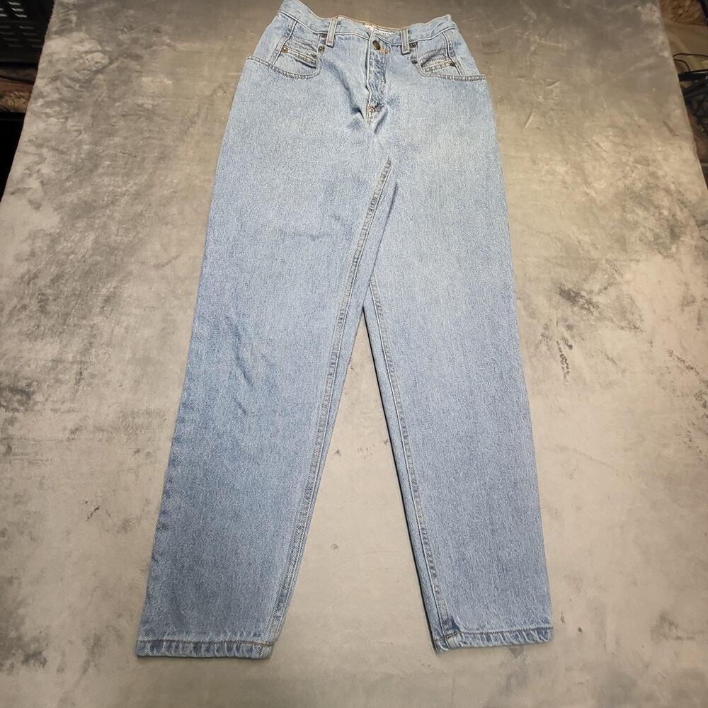 Vintage Zena Jeans Womens 10 Light Wash High Rise Tapered Leg Mom Denim 90s